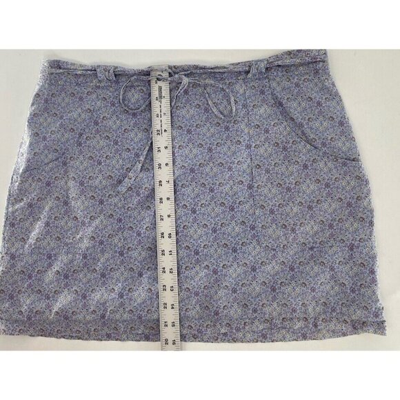 American Eagle Women’s Floral Cotton Mini Skirt Size 12 Drawstring Spring - Picture 6 of 7